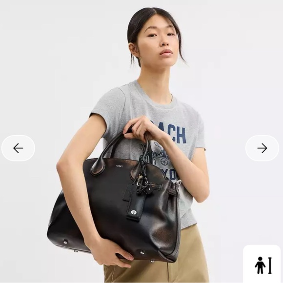 Coach Soft Empire 40 Distressed Leather Carryall - Picture 2 of 16